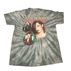 Aaliyah Tie Dye Graphic T-Shirt Size L NWOT R&B Singer Vintage Style Music Tee